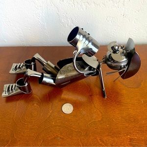 Cowboy metal wine holder